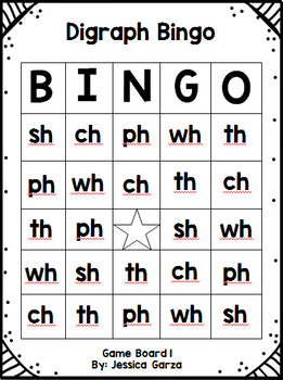 Digraph Bingo by The Primary Parade | Teachers Pay Teachers