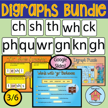 Preview of Digraph Phonics Decoding Bundle for Google Slides