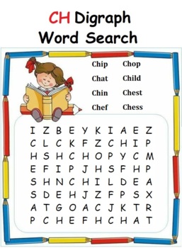 Digraph CH Word Search Puzzle by Dancing Donut | TPT