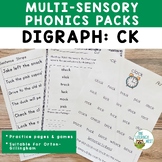 Digraph CK Worksheets and Activities for Orton-Gillingham Lessons