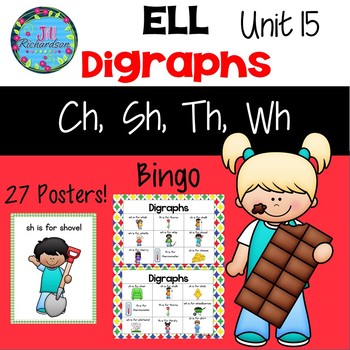 Preview of Digraphs Ch, TH, SH, WH Great for ELL Phonics SPED Reading Lesson Plans