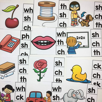 Digraph Clip Cards by Adventures in Kinder and Beyond | TPT