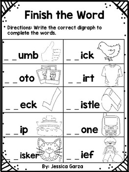 Digraph Clip Cards for Literacy Centers by The Primary Parade | TpT