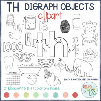 Digraph Clipart - TH Words by HelloDigraph Clipart - TH Words by Hello  