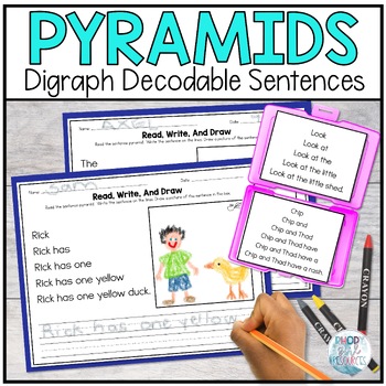 Preview of Digraph Decodable Sentence Pyramids with Handwriting Sentence Practice