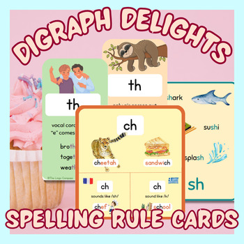 Preview of Digraph Delights: Spelling Rule Cards "Sh" "Ch" and "Th"