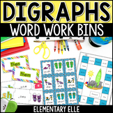 Digraphs Phonics Centers | Differentiated Word Work Bins {