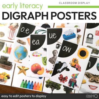 Preview of Digraph Sound Wall Posters | Easy to Edit