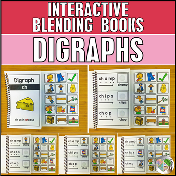 Preview of Digraph Blending and Segmenting Books (6 Books) - Digraphs Adapted Books