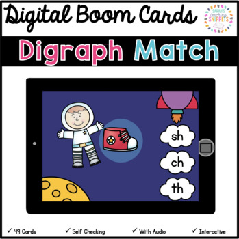 Preview of Digraph Match Digital Boom Cards: sh, ch, th