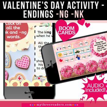 Preview of Digraph NG NK Valentine's Day themed digital Boom Activity