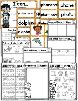 Digraph PH Practice and Worksheets by Creative in Primary | TpT