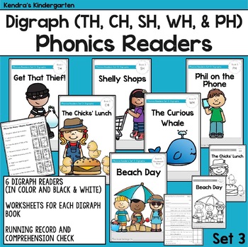 Preview of Digraph Phonics Readers (TH, CH, SH, WH, & PH)