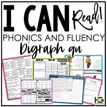 Preview of Digraph QU Fluency Activities and Reading Comprehension | I Can Read