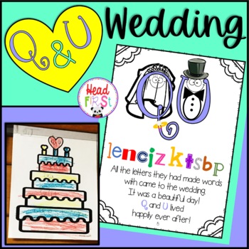 Preview of Wedding of Q and U Mini Unit Story Book and phonics skills for qu