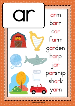 Digraph / R-Controlled Vowel AR: Phonics Word Work Multiple Phonograms