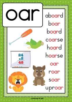 digraph r controlled vowel oar phonics word work