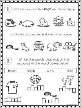 Digraph SH NO PREP Printable Activities by One School Hill | TpT