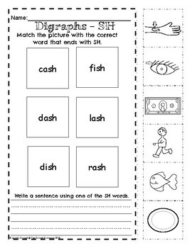 Digraph SH Worksheets by The Connett Connection | TpT