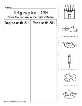 digraph sh worksheets by the connett connection tpt