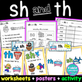 Digraph SH and TH Worksheets, Posters, Activity