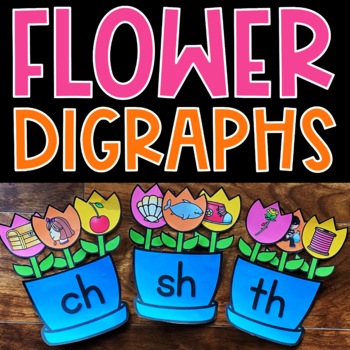 Preview of Beginning Consonant Digraphs TH SH CH WH Spring Flower Craft or Center