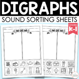 DIGRAPHS - Sound Sorting Worksheets for Grades K-1