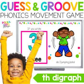 Preview of Digraph TH Movement Game | Digraph Worksheets | Guess and Groove Activities