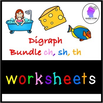 Preview of Digraph TH, SH and CH Practice WorkSheets