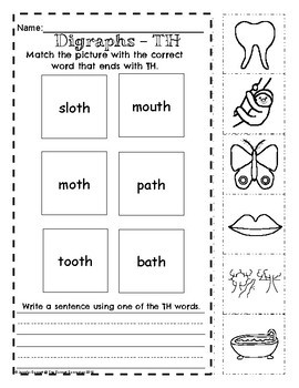 Digraph TH Worksheets by The Connett Connection | TpT