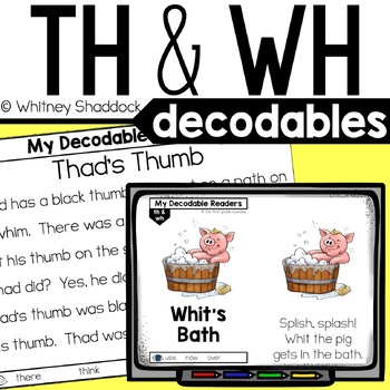 Preview of TH Digraph & WH Digraph Decodable Readers and Reading Passages For First Grade