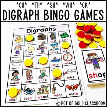 Preview of Digraph Word Cards and BINGO Games