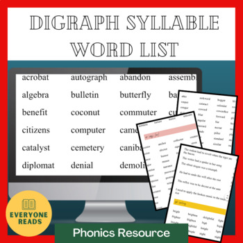 Preview of Digraph Word List