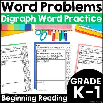 Preview of Digraph Word Problems - Addition and Subtraction Within 10 with Digraph Practice