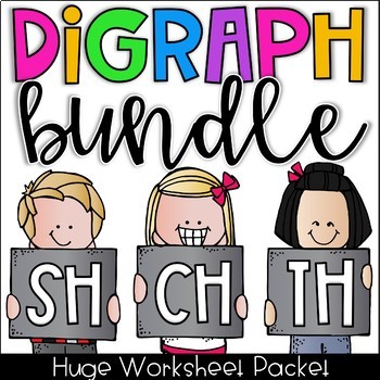 Preview of Digraph Worksheet Bundle - CH, SH, TH