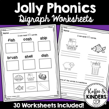 Preview of Digraph Worksheets | Jolly Phonics™ Aligned