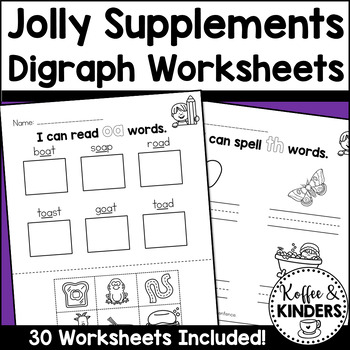 Preview of Digraph and Vowel Teams Phonics Worksheets | Jolly Supplements