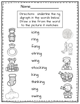 Ng Digraph Worksheet