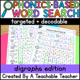 Digraph Worksheets Phonics Word Search: Write & Find Digraphs