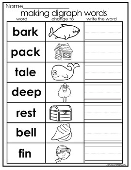 Digraph Worksheets and Activities (NO PREP) by Jane Loretz | TPT