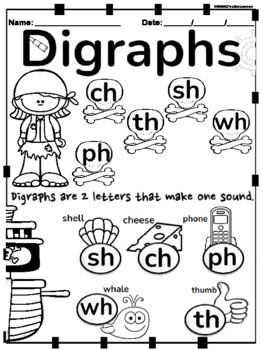 Digraph Worksheets and Center Activities | Kindergaten Phonics | TpT
