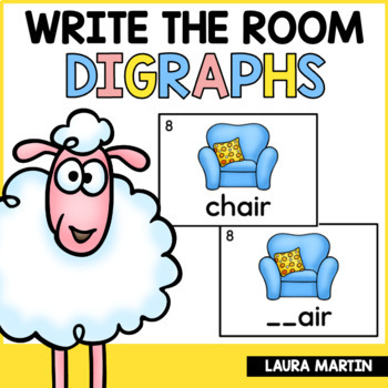 Preview of Digraph Write the Room - Digraph Activities - CH, PH, SH, TH, WH - Digraph Words