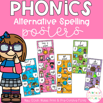 Preview of Phonics Posters Alternative Spellings - New South Wales Fonts