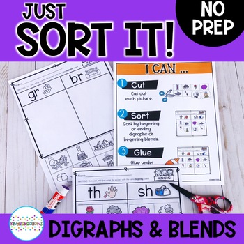 Preview of Digraph and Consonant Blend Picture Sorts | Phonemic Awareness