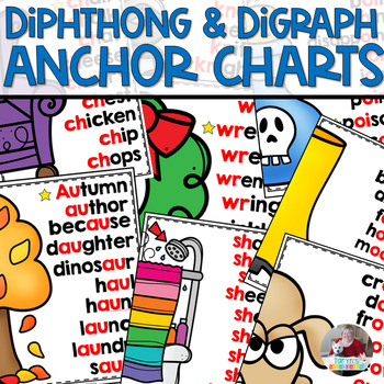 Preview of Digraph and Diphthong Phonics Anchor Charts | PHONICS POSTERS
