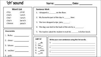 Preview of Digraph 'ch' - Special Education / Age Appropriate for High School Students