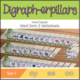 Digraph-erpillars: Vowel Digraph Word Sorts & Worksheets –