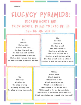 Preview of Digraph fluency pyramids
