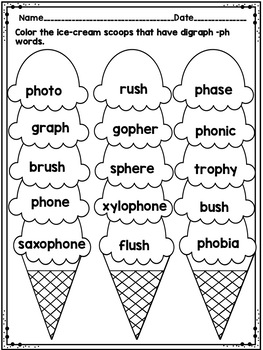 Digraph -ph word Work - No Prep by Shining and Climbing