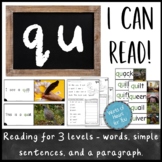 Digraph qu - differentiated reading - words, emergent read